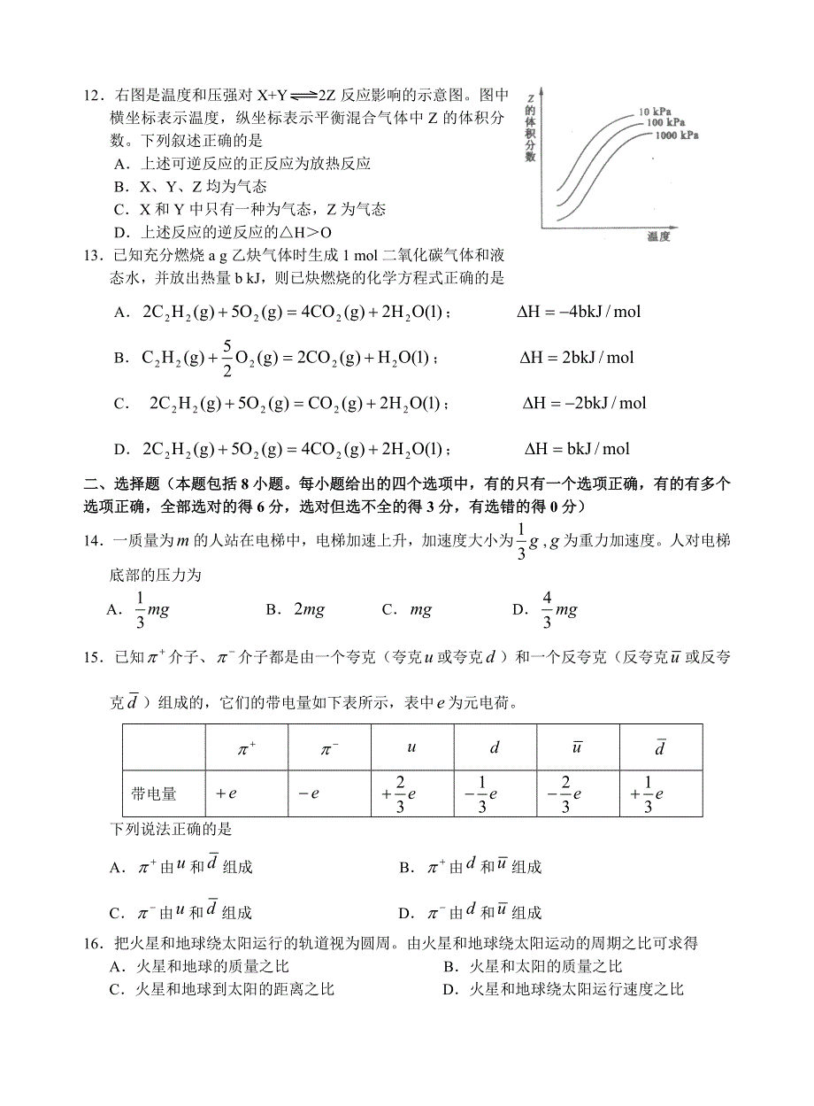 2005年全国考试理科综合（浙江）.doc_第3页