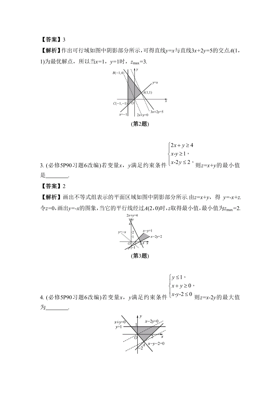 2017版《南方凤凰台》数学（江苏专用理科提高版）大一轮复习自主学习：第44课　简单的线性规划 WORD版含解析.docx_第2页