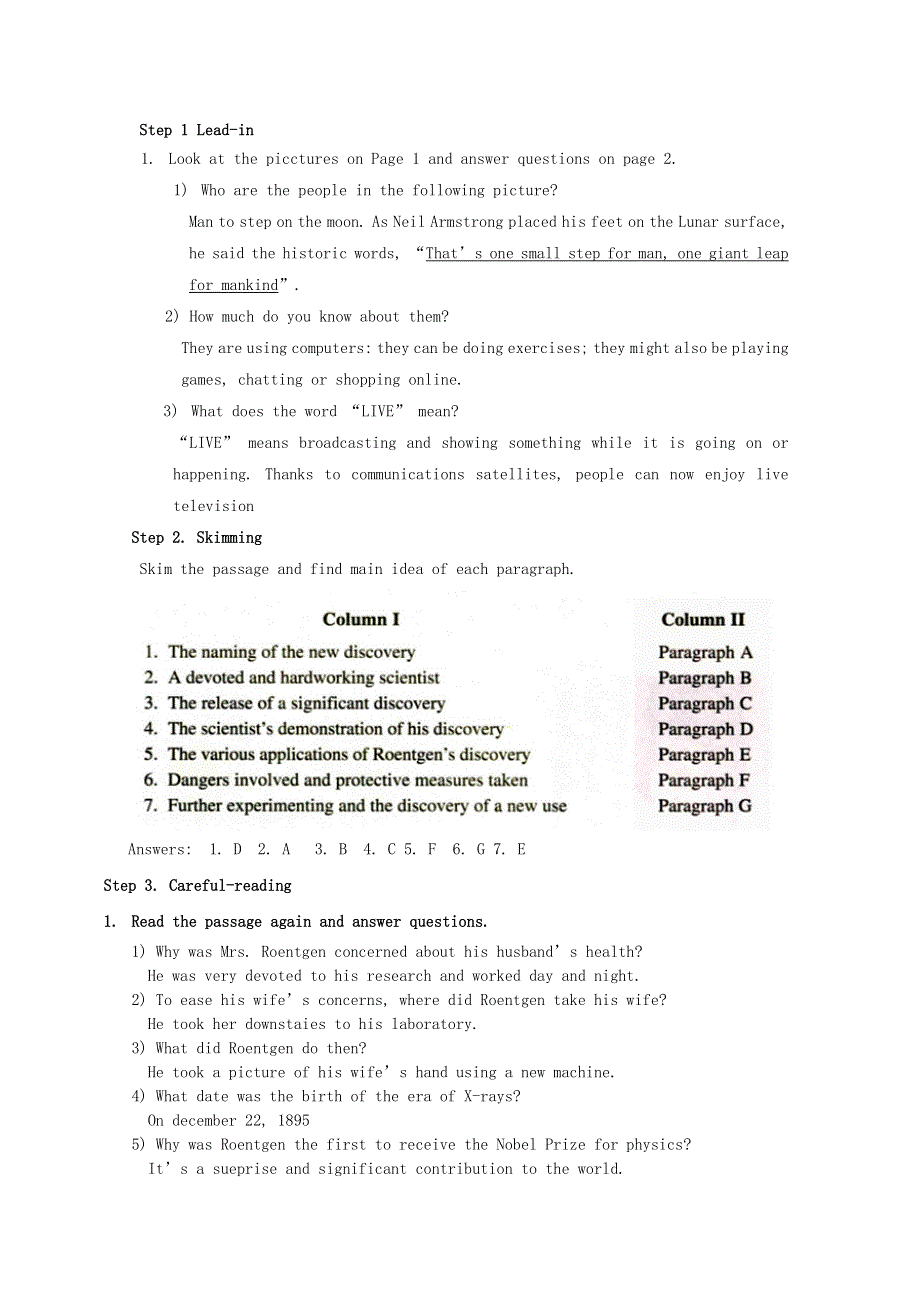 《2014秋备课》2014高三英语上册教学设计：MODULE 1 UNIT 2 WONDERS IN SCIENCE AND TECHNOLOGY（第一课时） 上海新世纪版.doc_第2页