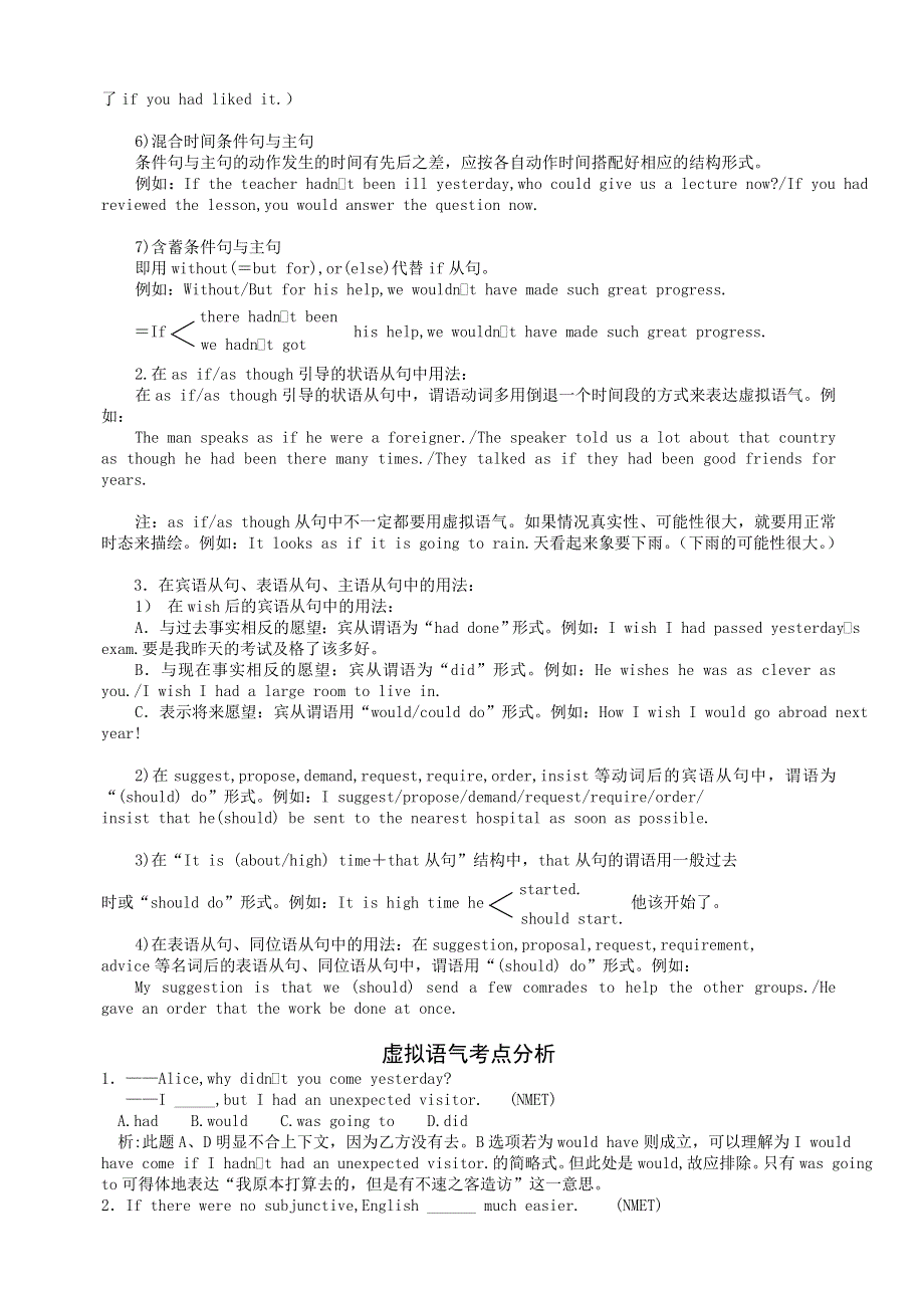 2006年高考英语语法系列复习专题——虚拟语气、倒装句型.doc_第2页