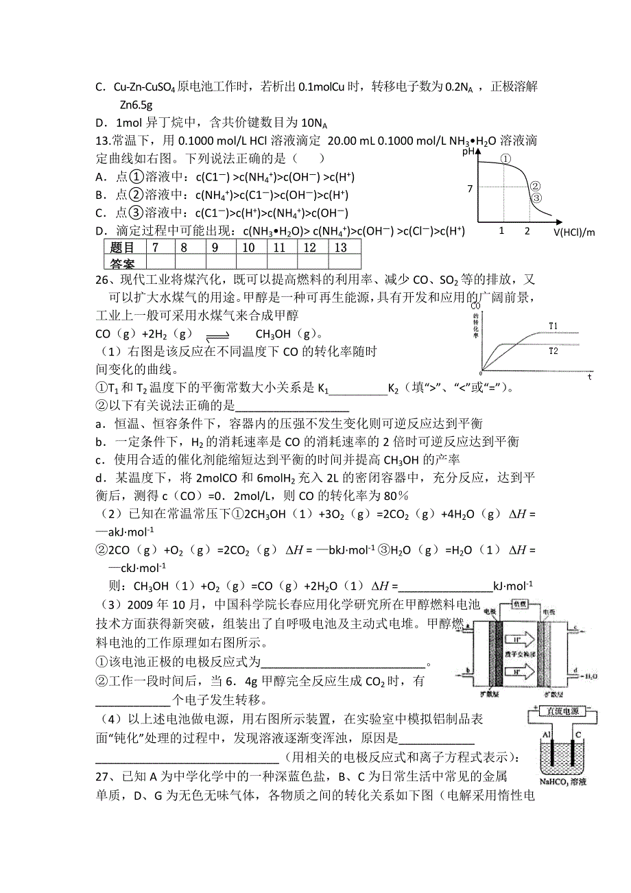 云南省保山市腾冲八中2012届高三理综化学7 4训练（4）.doc_第2页