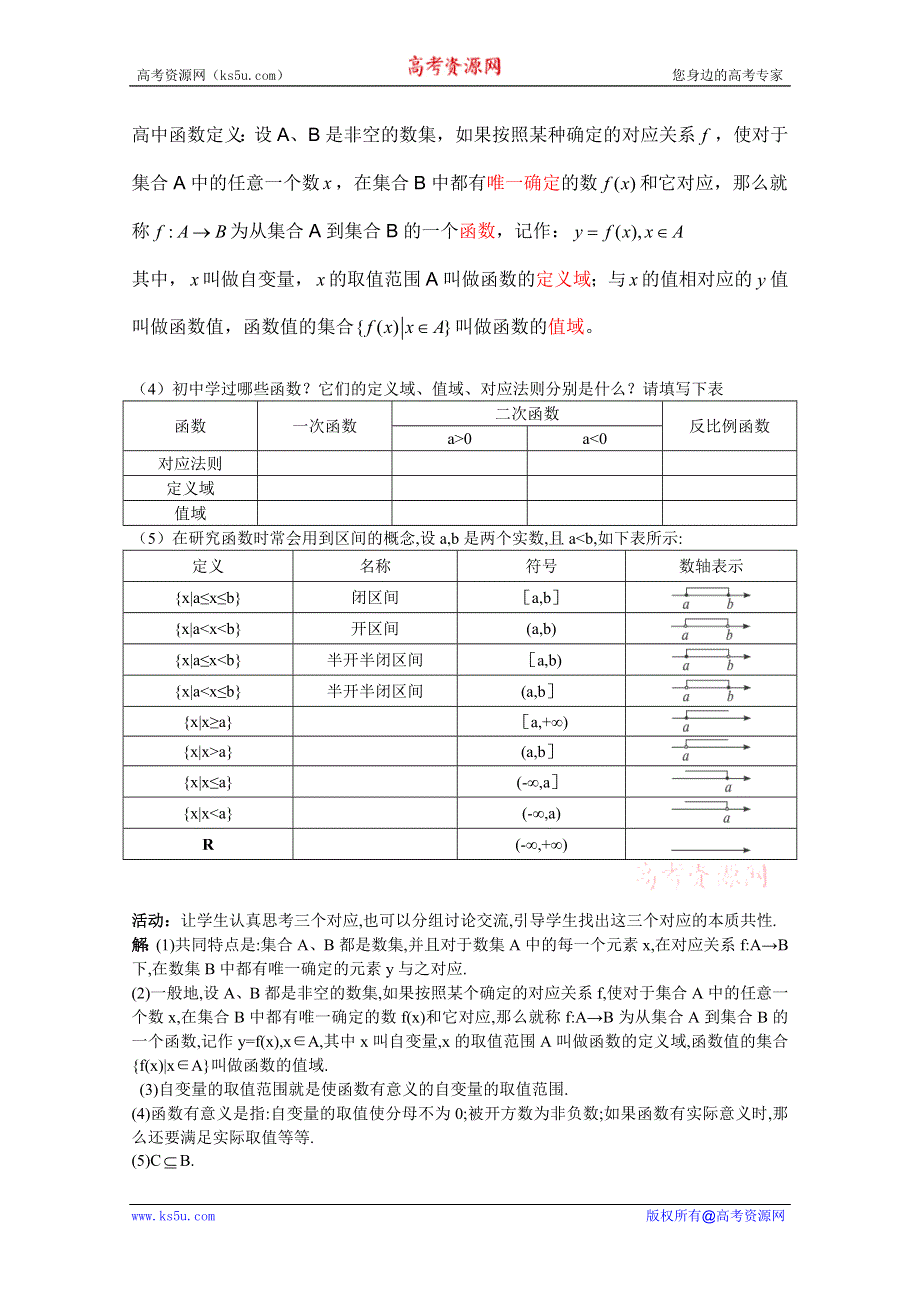 云南省保山曙光学校高一数学《121 函数的概念》教学设计.doc_第3页