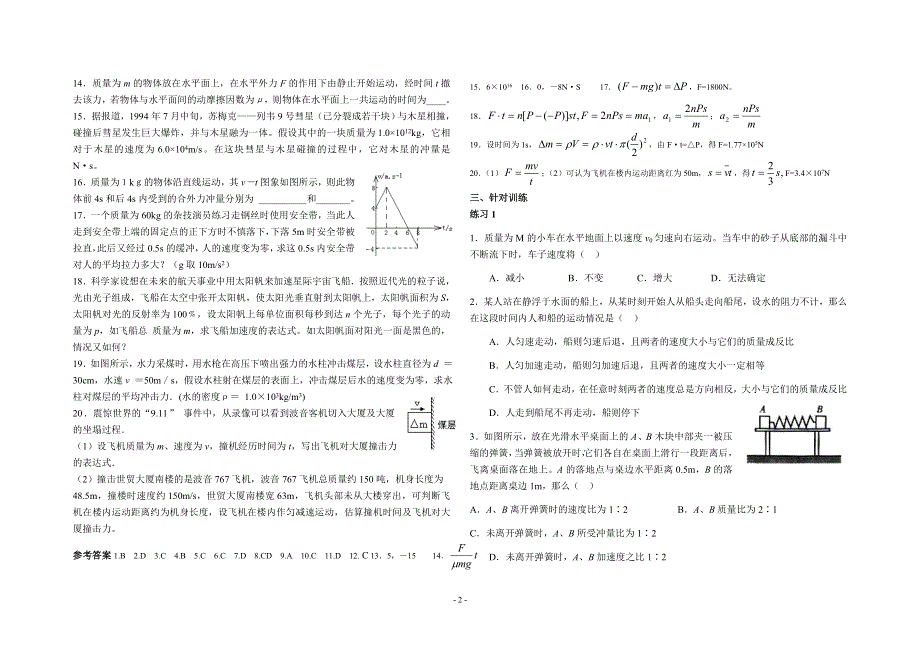 2007-2008学年度老城高中高三动量考点落实训练（物理）.doc_第2页