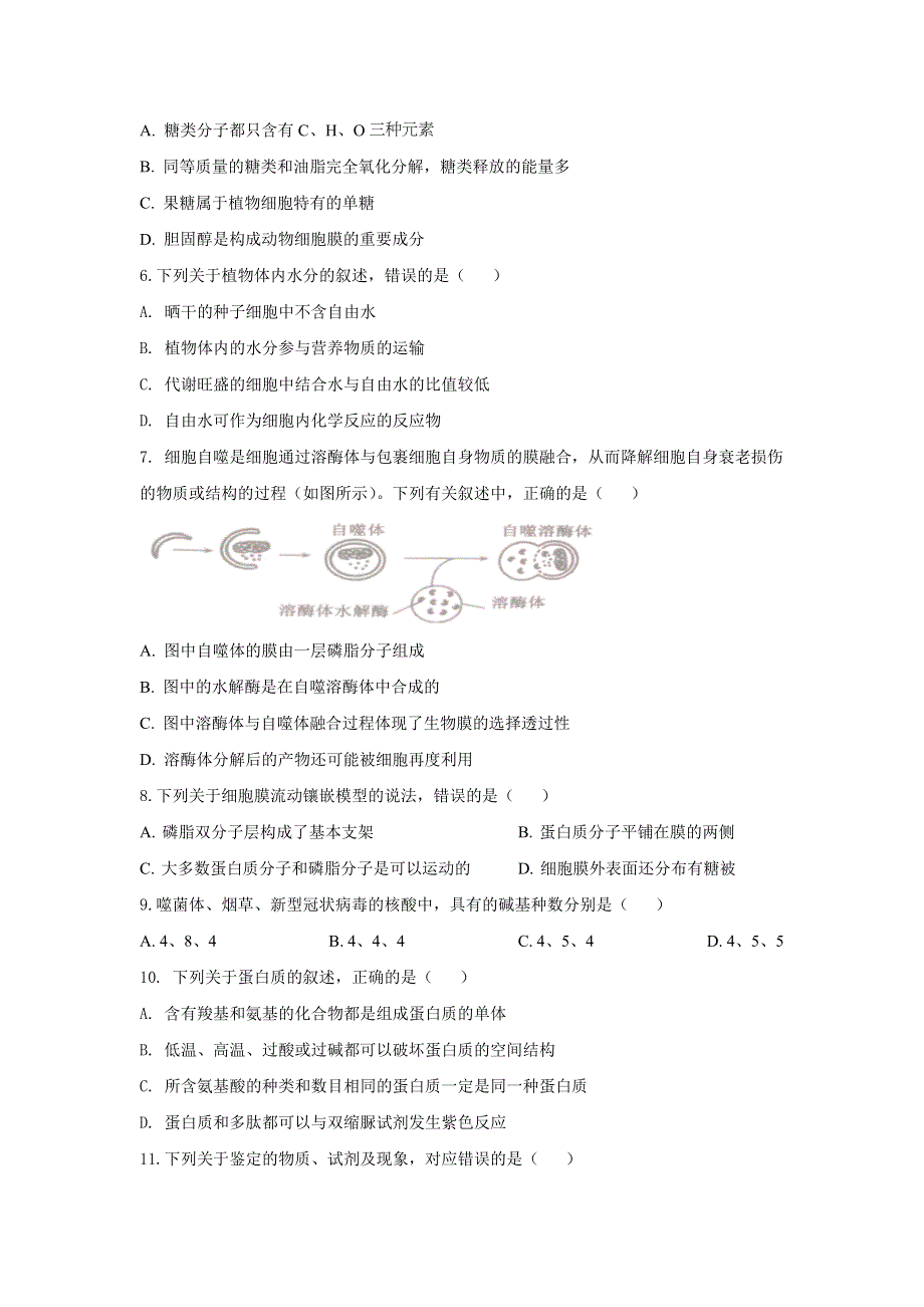 云南省元谋县第一中学2020-2021学年高一下学期末模拟生物试题 WORD版含答案.doc_第2页