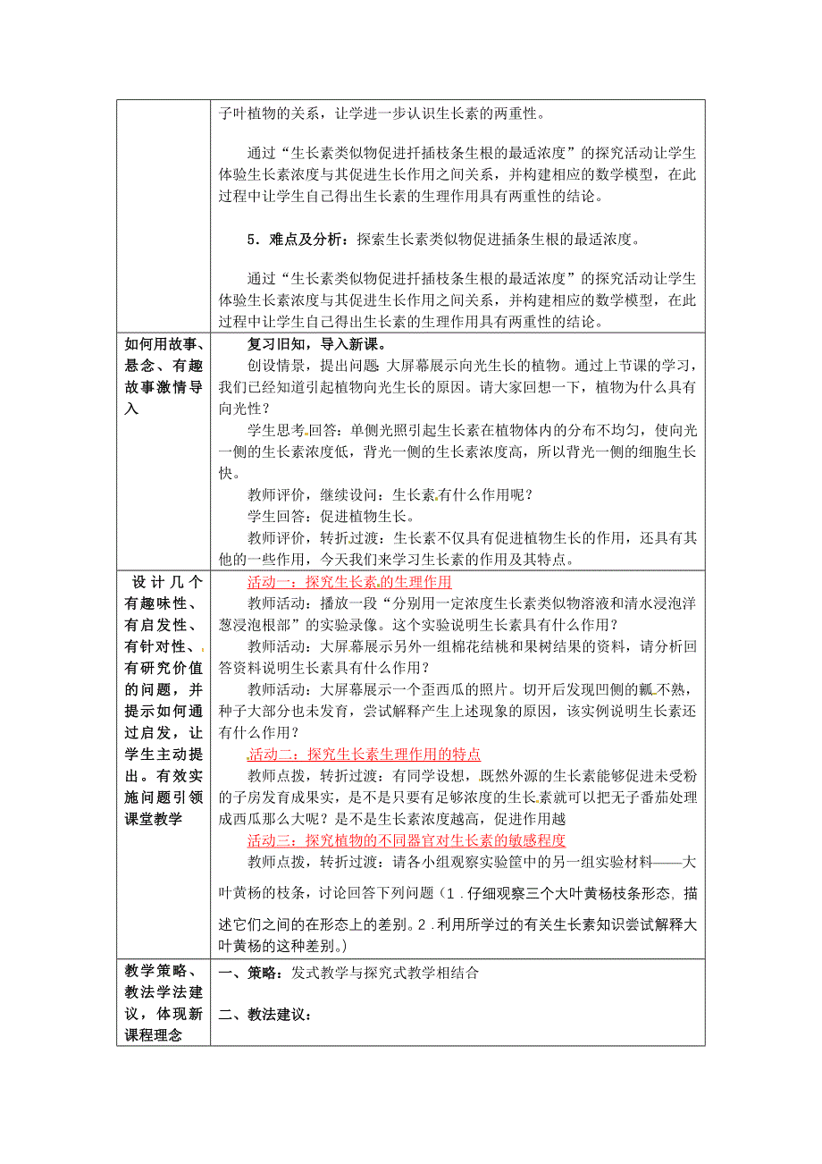 《2014秋备课》高中生物教案新人教版必修3 3.2 生长素的生理作用.doc_第2页