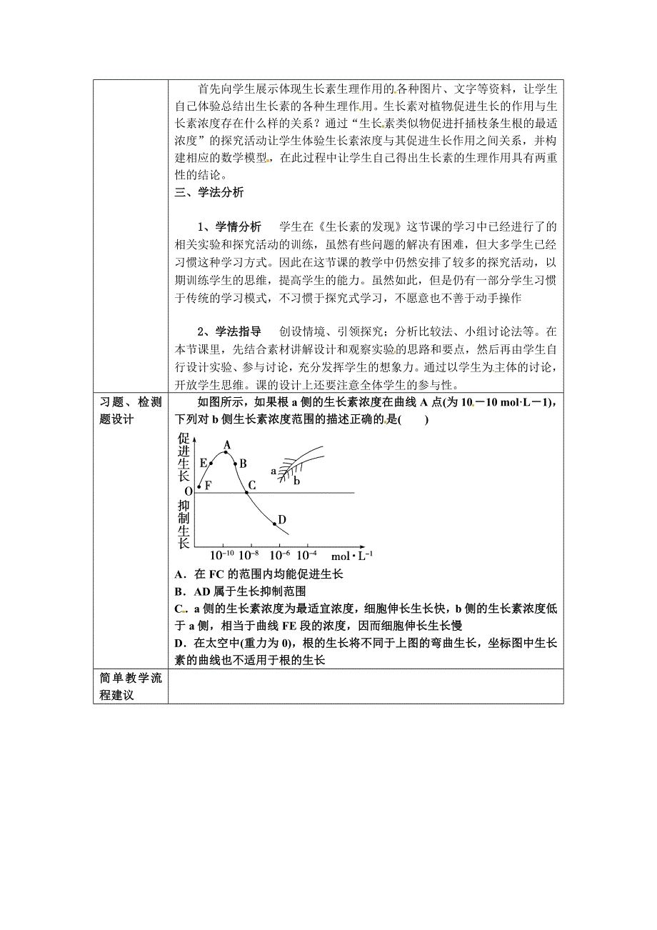 《2014秋备课》高中生物教案新人教版必修3 3.2 生长素的生理作用.doc_第3页