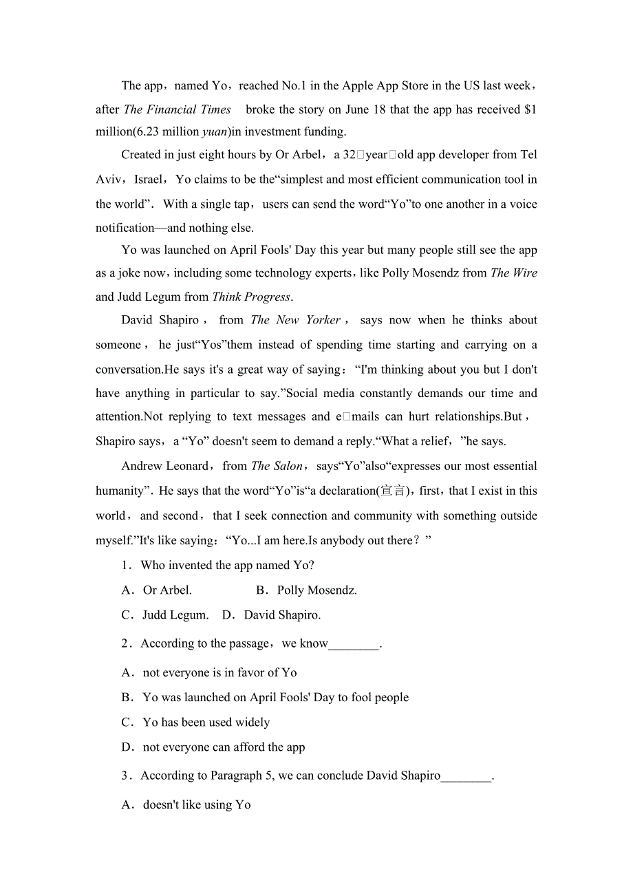 四川省北大附中成都为明学校高中英语必修5：MODULE 1 第一课时限时练 .doc_第2页