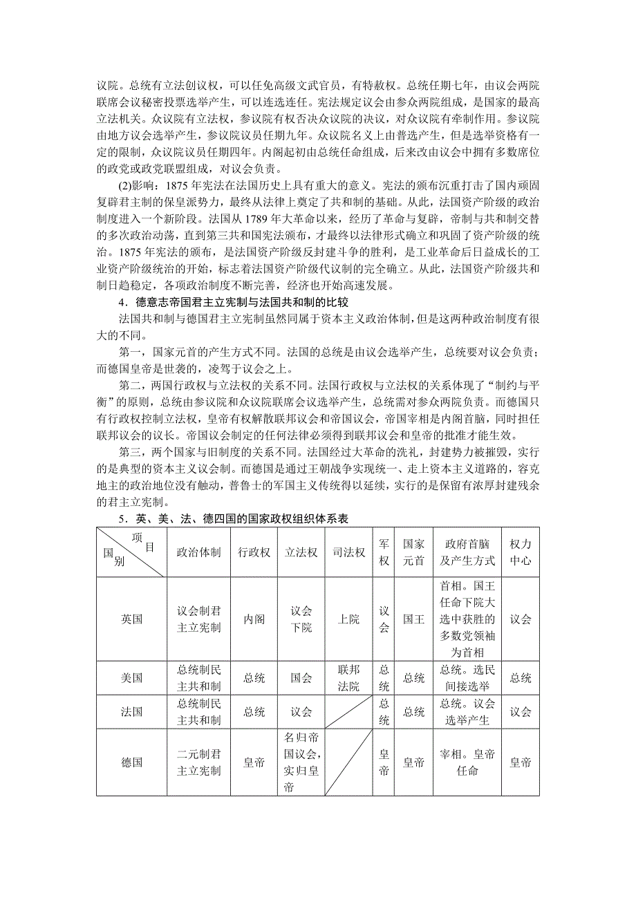 《创新设计-课堂讲义》2016-2017学年高一历史岳麓版必修一课时作业：第三单元　近代西方资本主义政体的建立 单元学习小结 WORD版含解析.docx_第2页