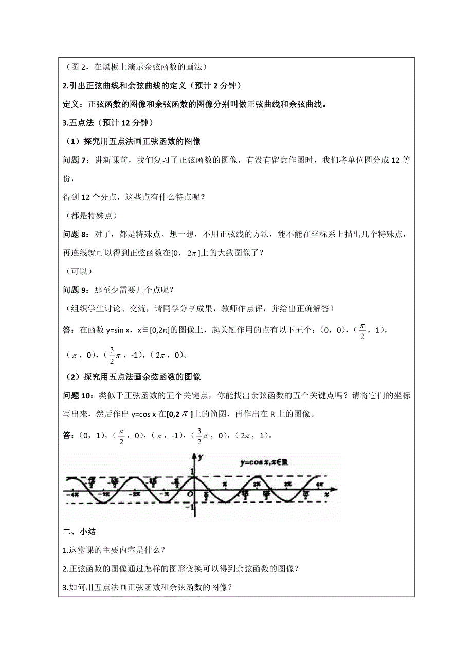 四川省北大附中成都为明学校高中数学必修四人教版：1-4-2正弦函数、余弦函数的性质（二） 教案 .doc_第3页