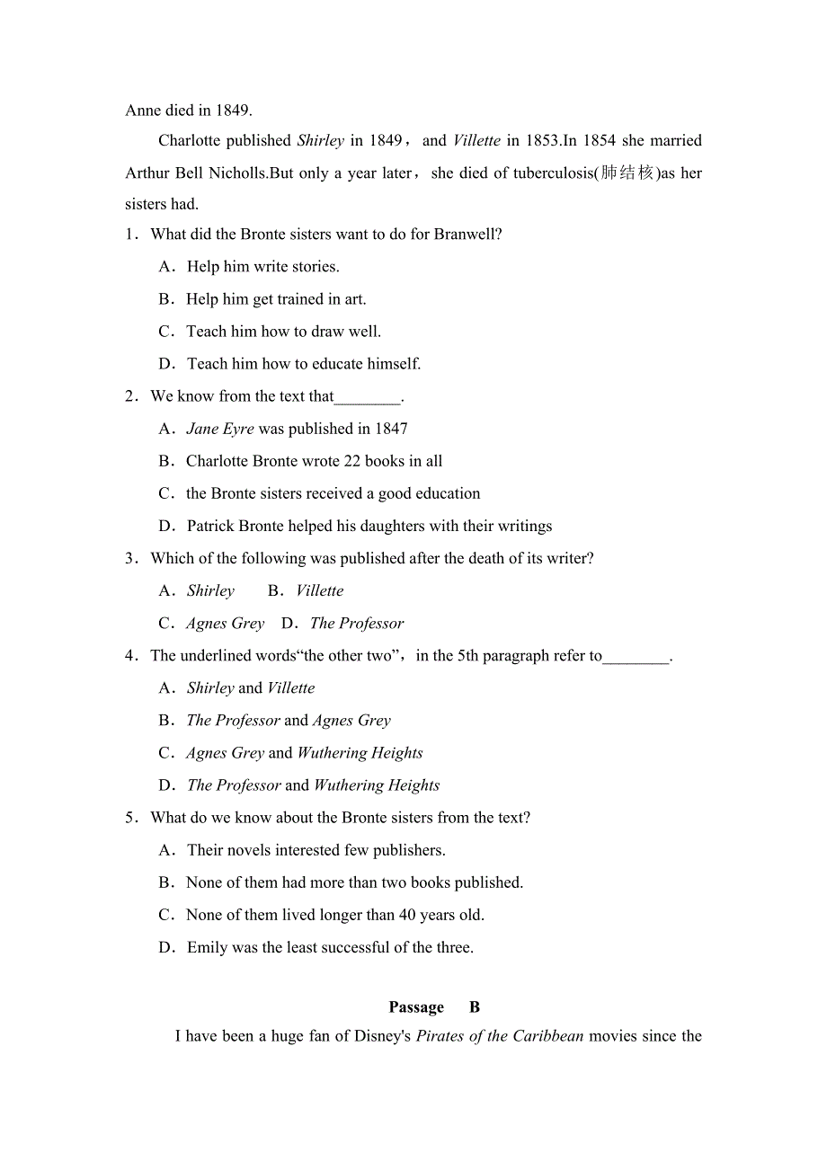 四川省北大附中成都为明学校高中英语必修5：MODULE 2 P2限时训练 .doc_第2页