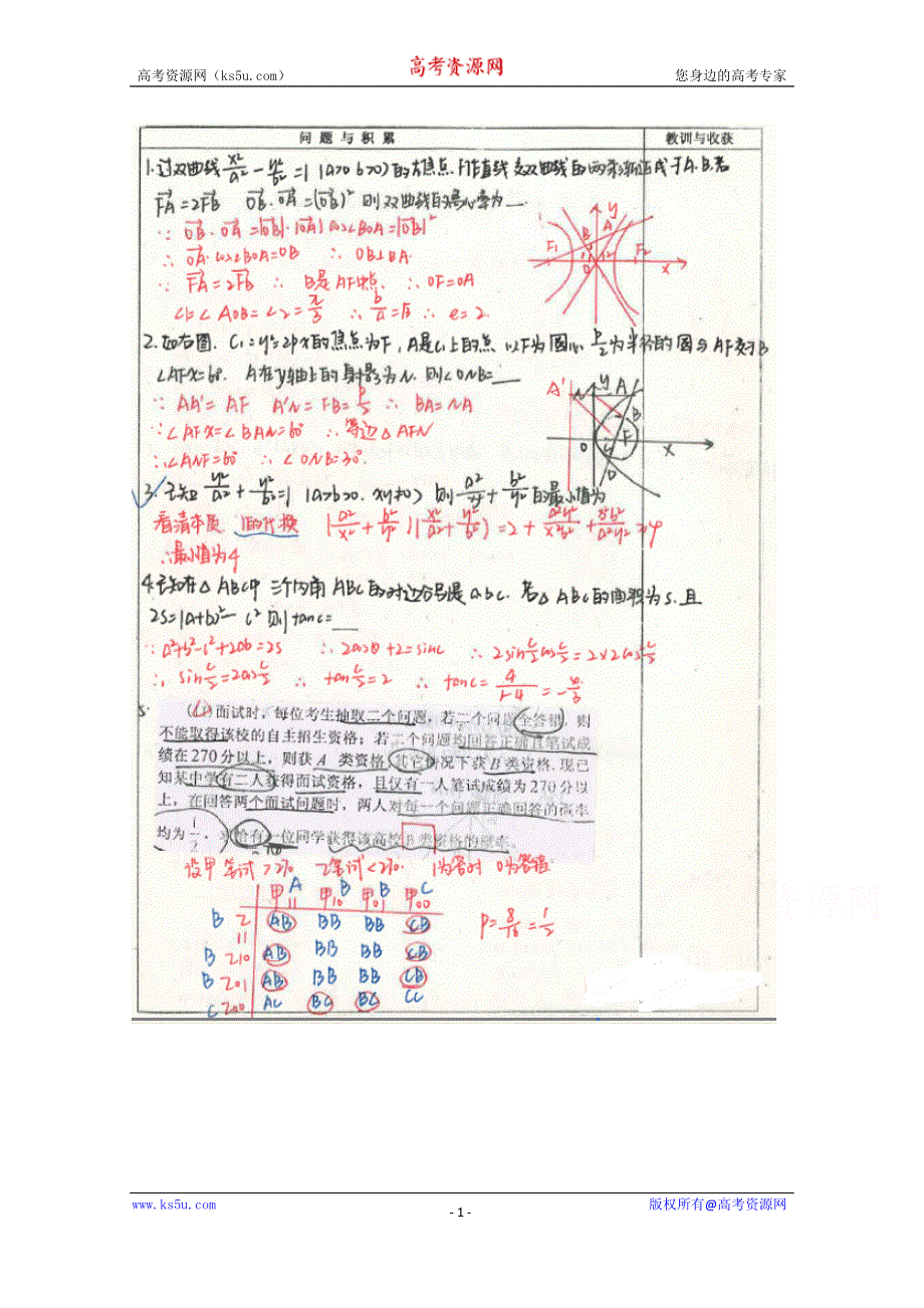 《2014高考 状元笔记》河北省衡水中学高中数学（文）复习：作业9 扫描版含解析.doc_第1页