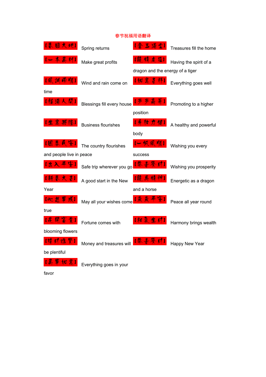 2007年广东地区英语科春节祝福用语翻译.doc_第1页