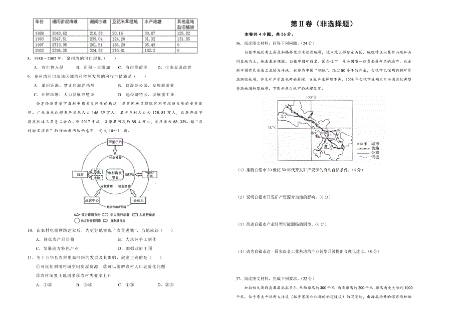 2019年高考名校考前提分仿真试卷 地理（九） WORD版含解析.docx_第2页