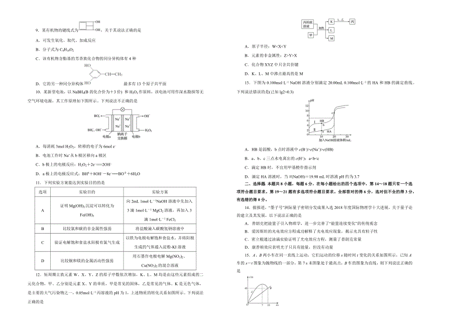 2019年高考考前适应性试卷 理综 （ 二 ） WORD版含答案.docx_第2页