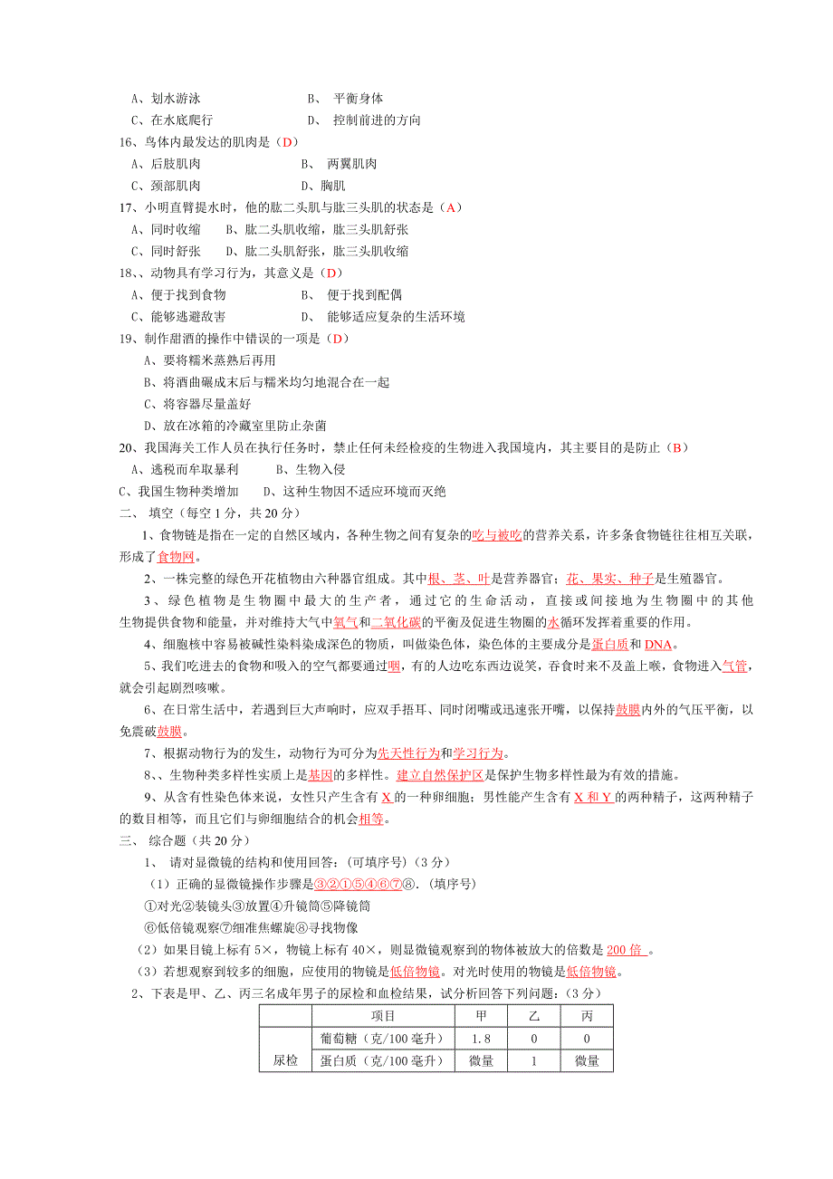 2007年生物模拟试卷（6）.doc_第2页