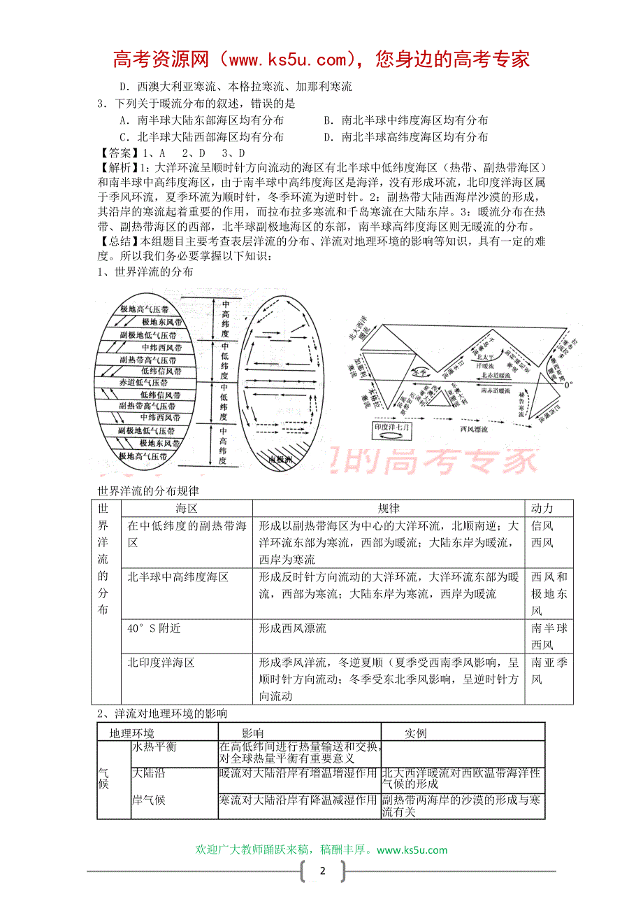 2007年高考中典型洋流试题大剖析.doc_第2页