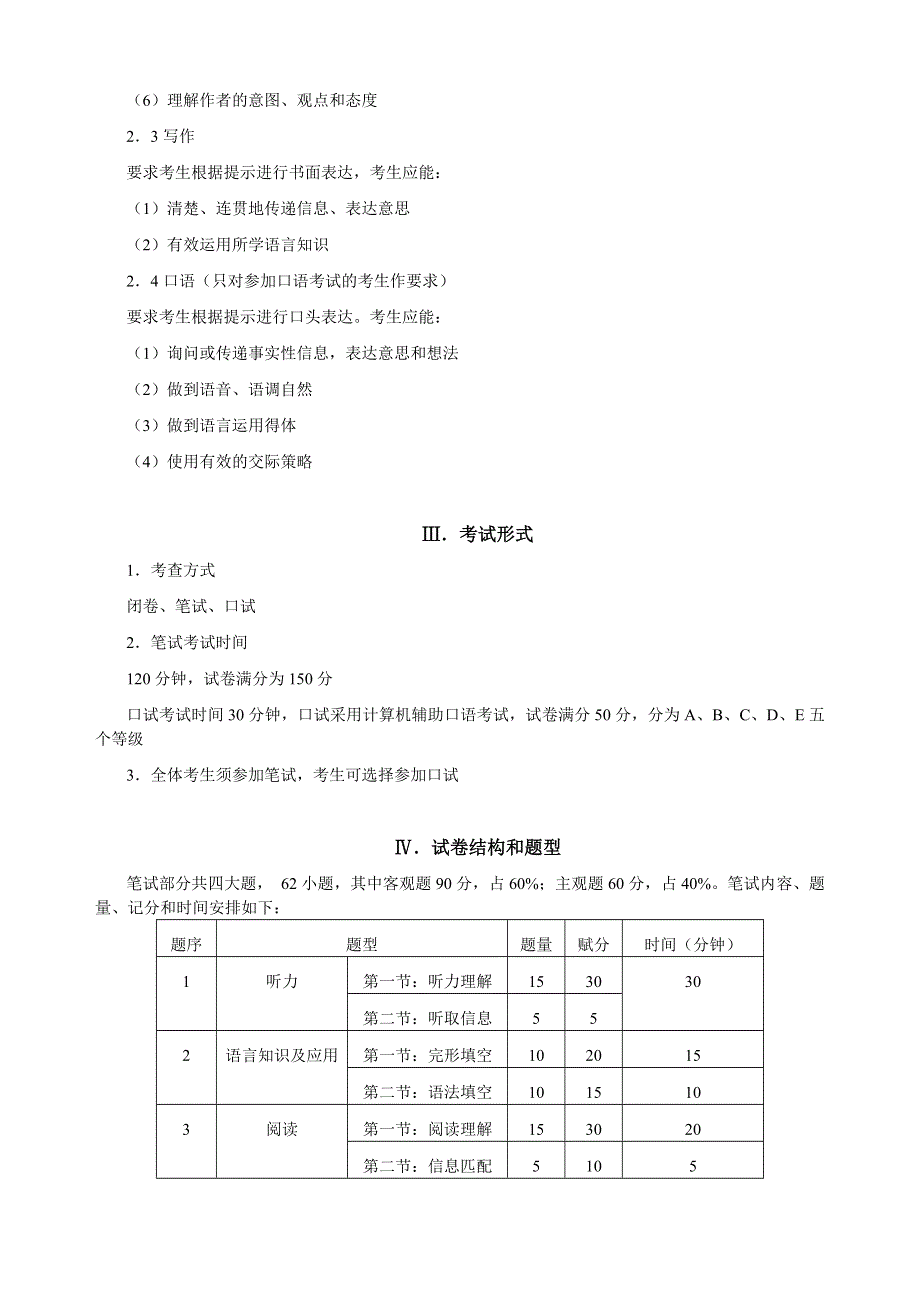 2007年高考广东卷考试大纲的说明（WORD文本版）——英语、题型示例.doc_第2页