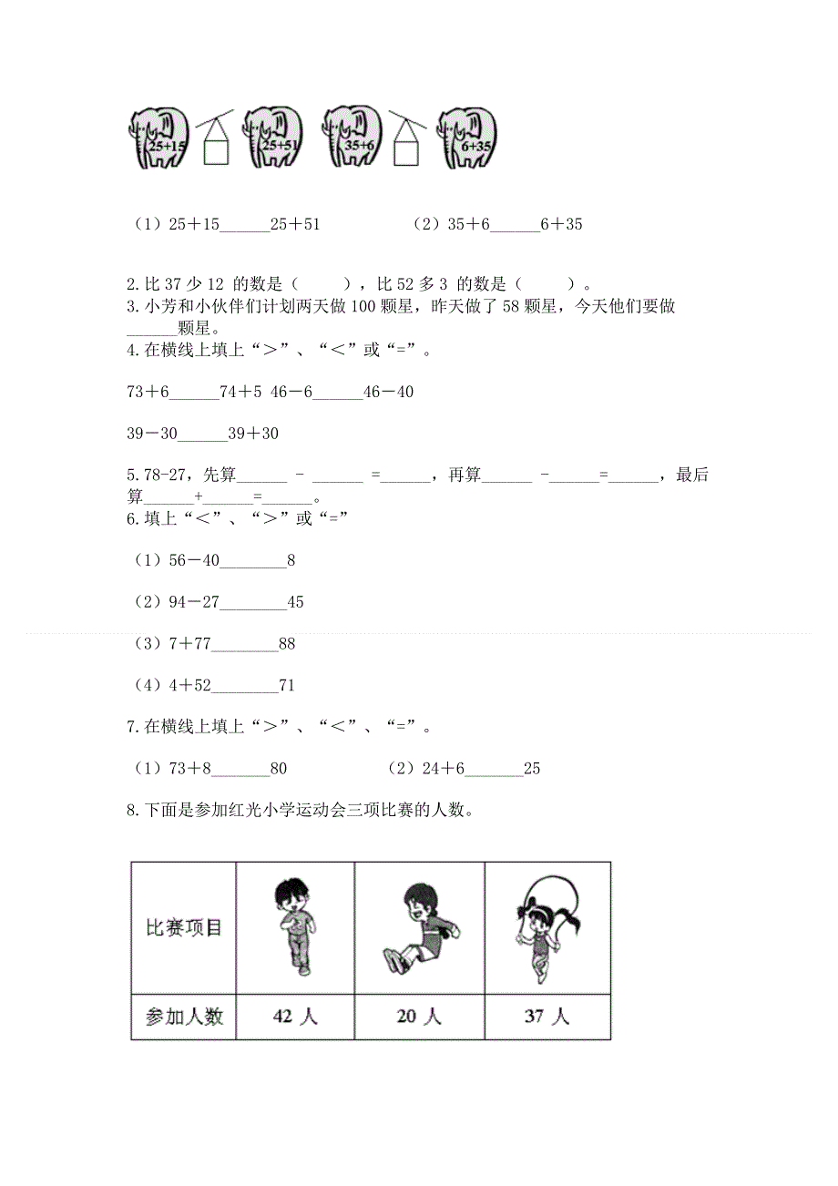 小学二年级数学100以内的加法和减法练习题精品（完整版）.docx_第2页