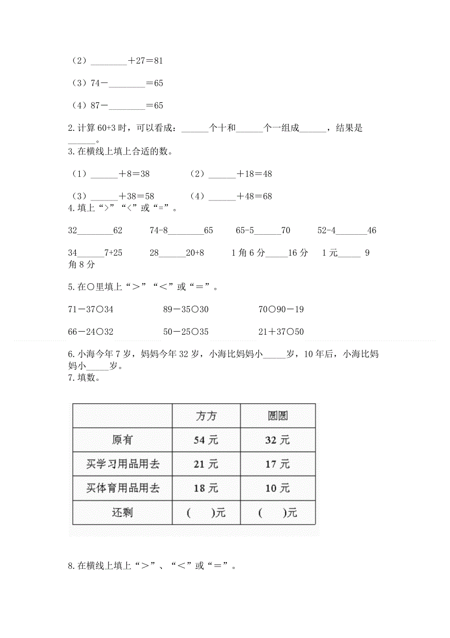 小学二年级数学100以内的加法和减法练习题精品（夺冠）.docx_第2页