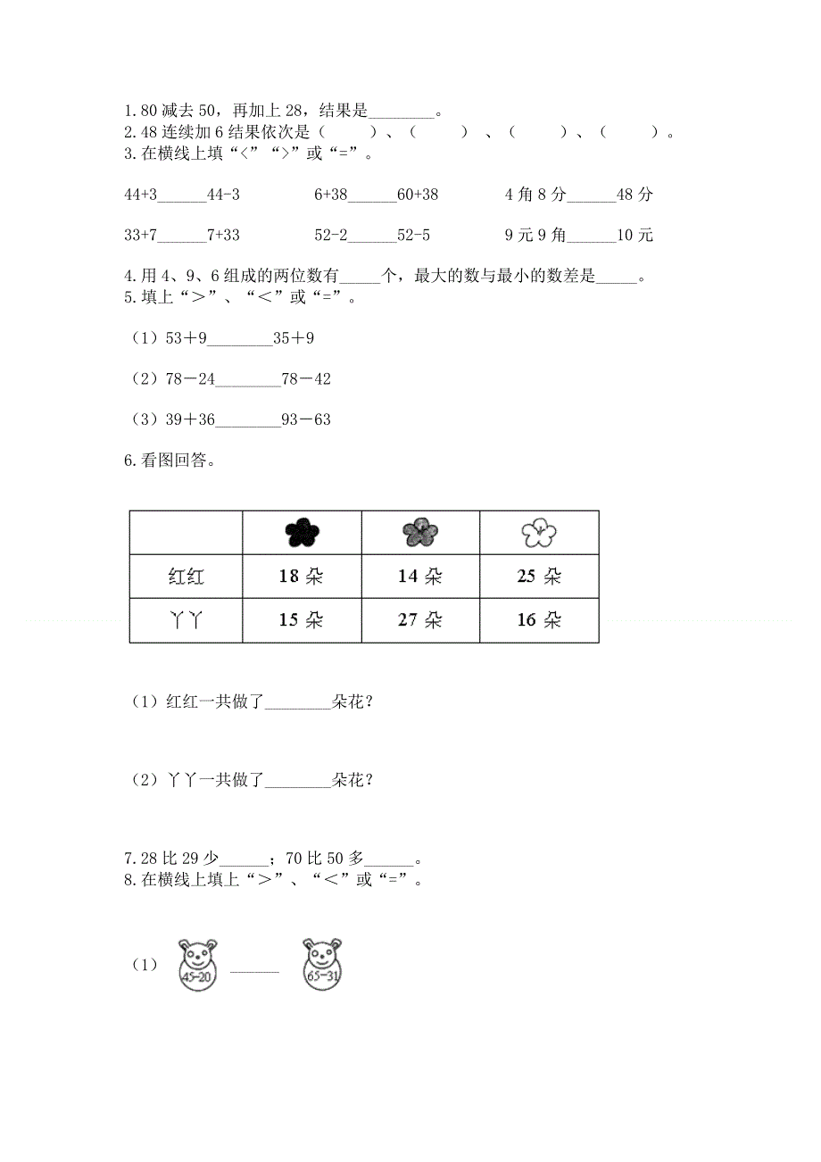 小学二年级数学100以内的加法和减法练习题精品（预热题）.docx_第2页