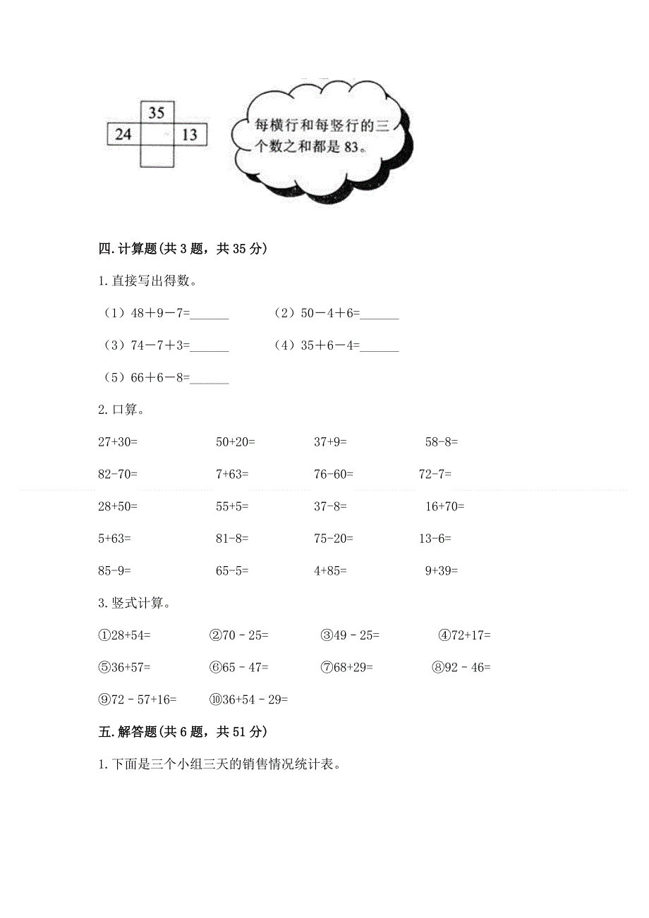 小学二年级数学100以内的加法和减法练习题附参考答案【典型题】.docx_第3页