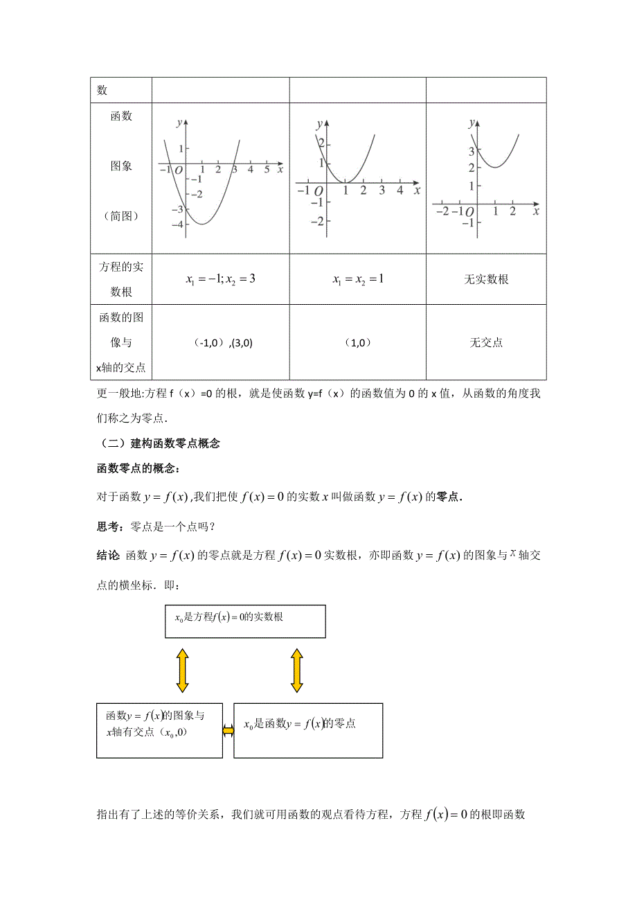 云南省峨山彝族自治县第一中学人教A版高中数学必修一教案：3-1-1方程的根与函数的零点 .doc_第2页