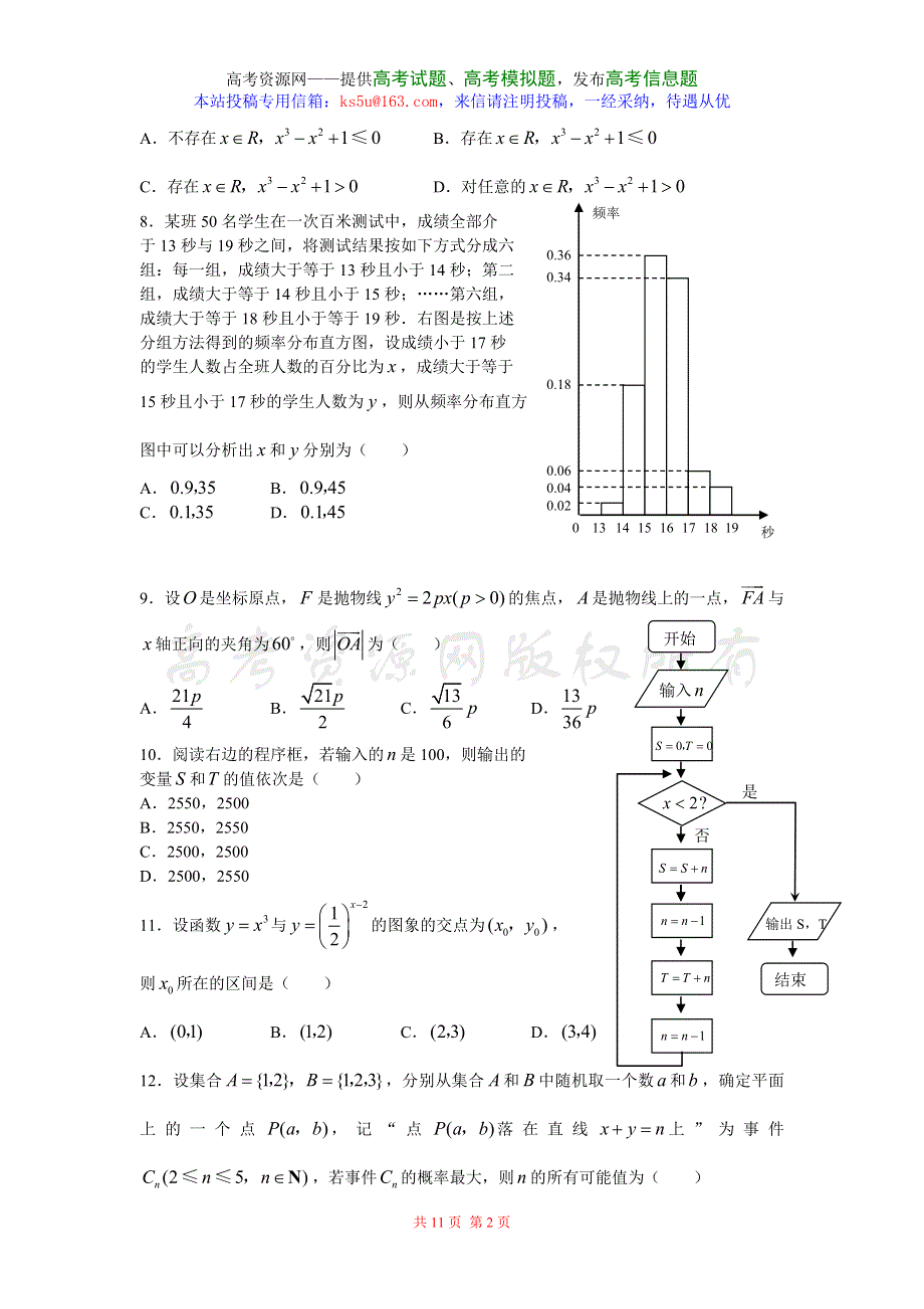 2007年高考试题——山东卷数学文科含答案.doc_第2页