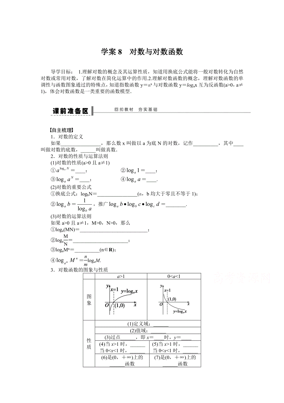 《2016决胜高考》人教A版（文）数学一轮复习导练测：第二章 集合与常用逻辑用语 学案8.doc_第1页