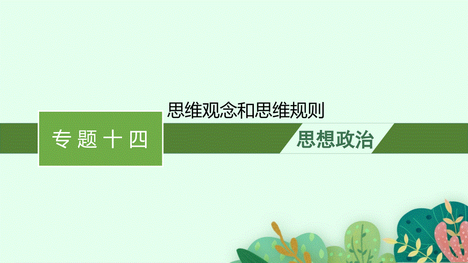 2023届高考二轮总复习课件 政治（适用于山东、河北、重庆、江苏、海南） 专题十四　思维观念和思维规则.pptx_第1页