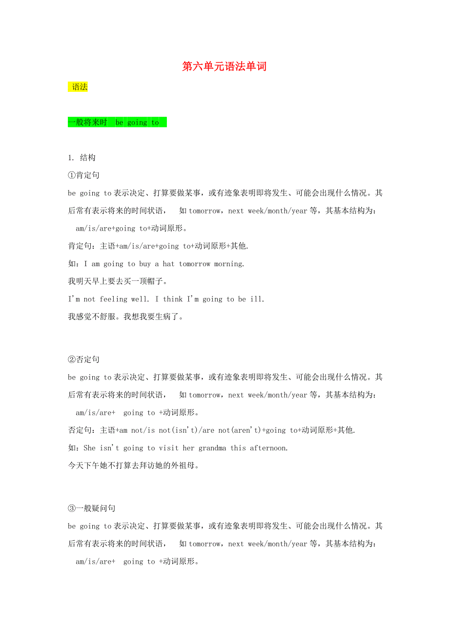 2020-2021学年八年级英语上册 第六单元 语法单词素材 （新版）人教新目标版.docx_第1页