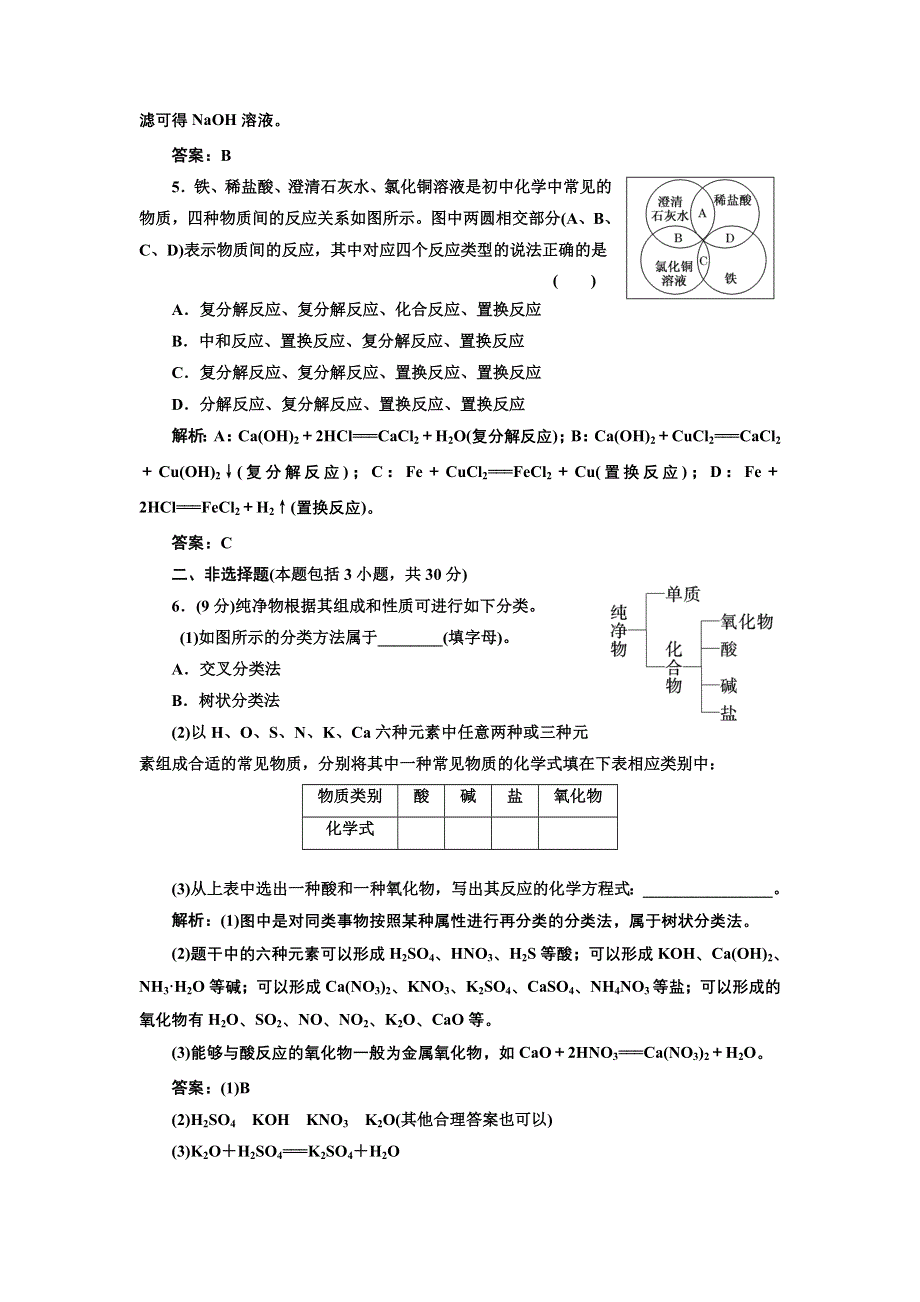 《创新方案》2017化学人教版必修1练习：2-1-1 简单分类法及其应用 课下演练 WORD版含解析.doc_第2页