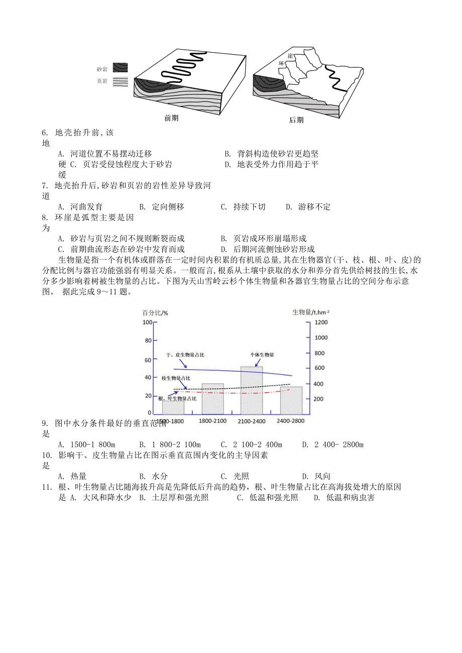 四川省内江市第六中学2020届高三地理热身考试试题.doc_第2页