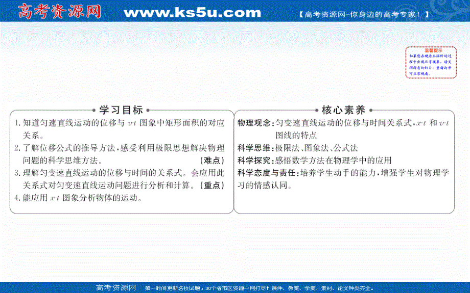 2020-2021学年高中人教版物理必修一课件：2-3 匀变速直线运动的位移与时间的关系 .ppt_第2页