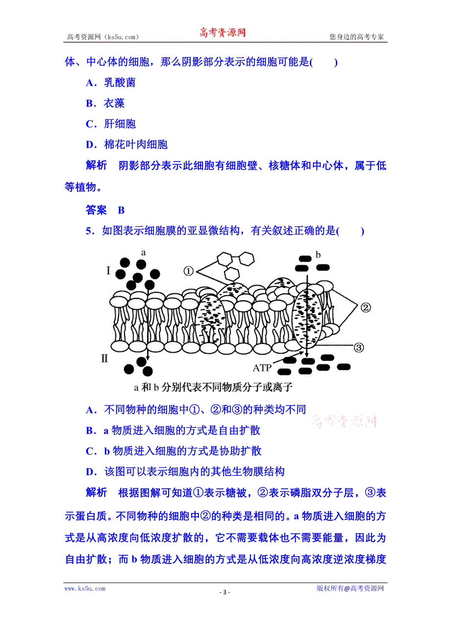 《名师一号》2014-2015学年高中生物必修一 阶段测试2.doc_第3页