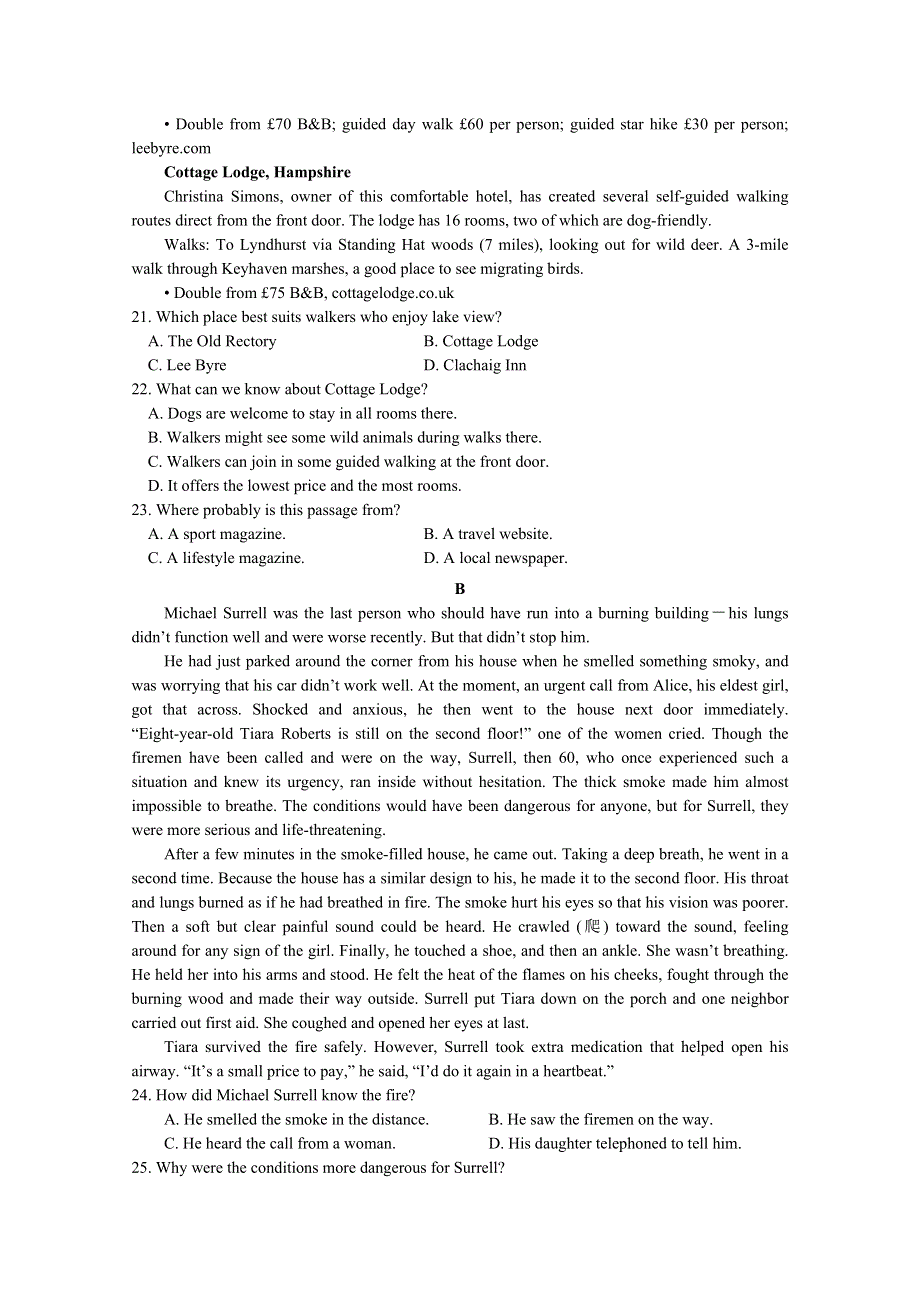 云南省普洱市景东县第一中学2019-2020学年高二下学期第一次月考英语试卷 WORD版含答案.doc_第3页