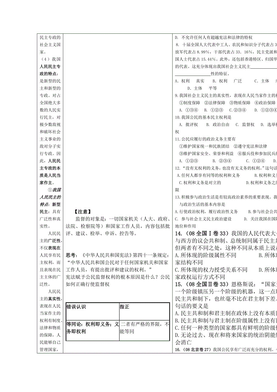 2013学年高一政治精品教案：第一课《生活在人民当家做主的国家》（新人教版必修2）.doc_第3页