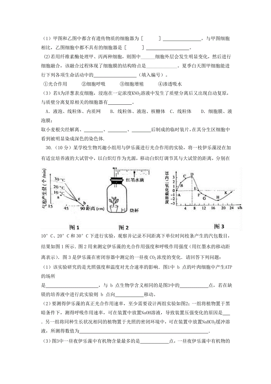 四川省内江市威远中学2017届高三上学期二次月考生物试题 WORD版含答案.doc_第3页