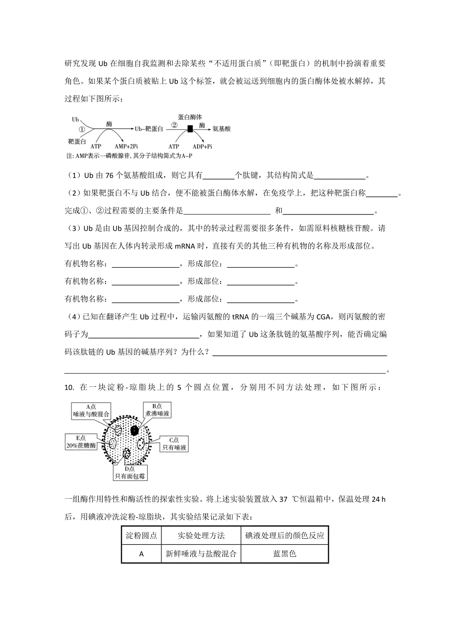 2011届生物高考一轮复习章节配套精练题：必修1 第5章 细胞的能量供应和利用 第1-2节.doc_第3页