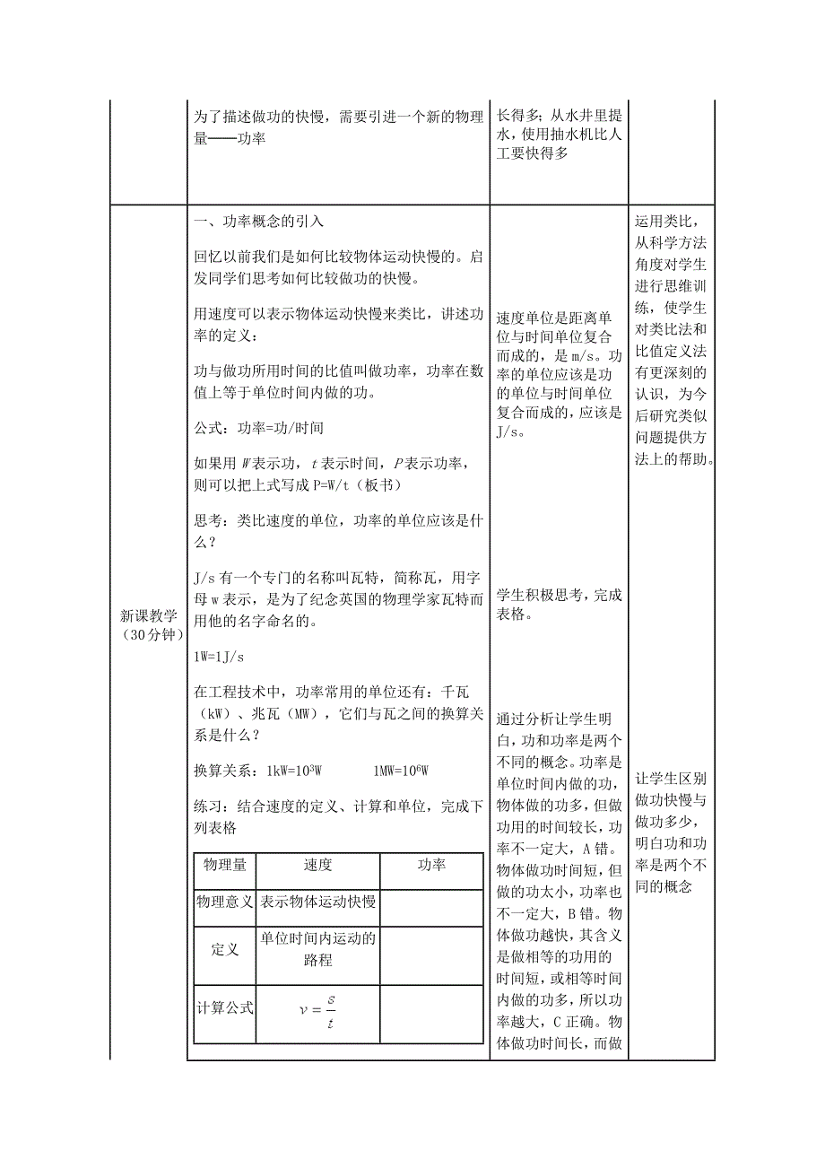 2020-2021学年八年级物理下册 11.2功率教学设计 （新版）新人教版.docx_第2页