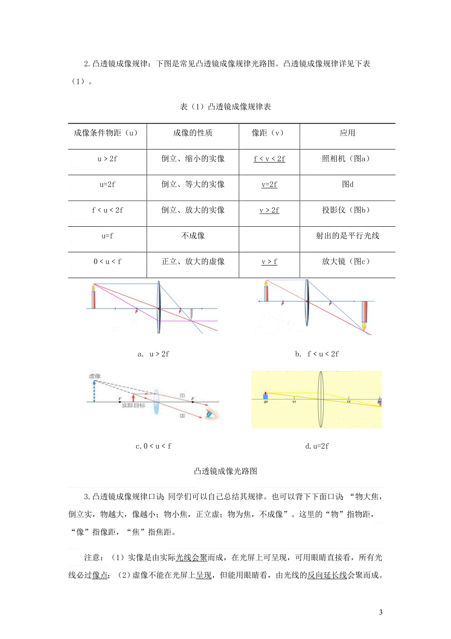 2020-2021学年八年级物理下册 6.2 学生实验：探究-凸透镜成像讲义（新版）北师大版.docx_第3页