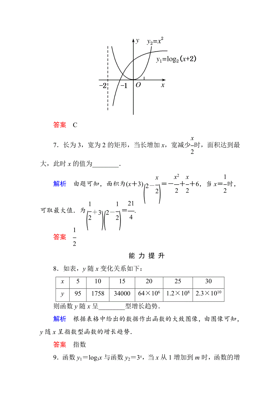 《名师一号》2014-2015学年北师大版高中数学必修1双基限时练26 指数函数、幂函数、对数函数增长的比较.doc_第3页