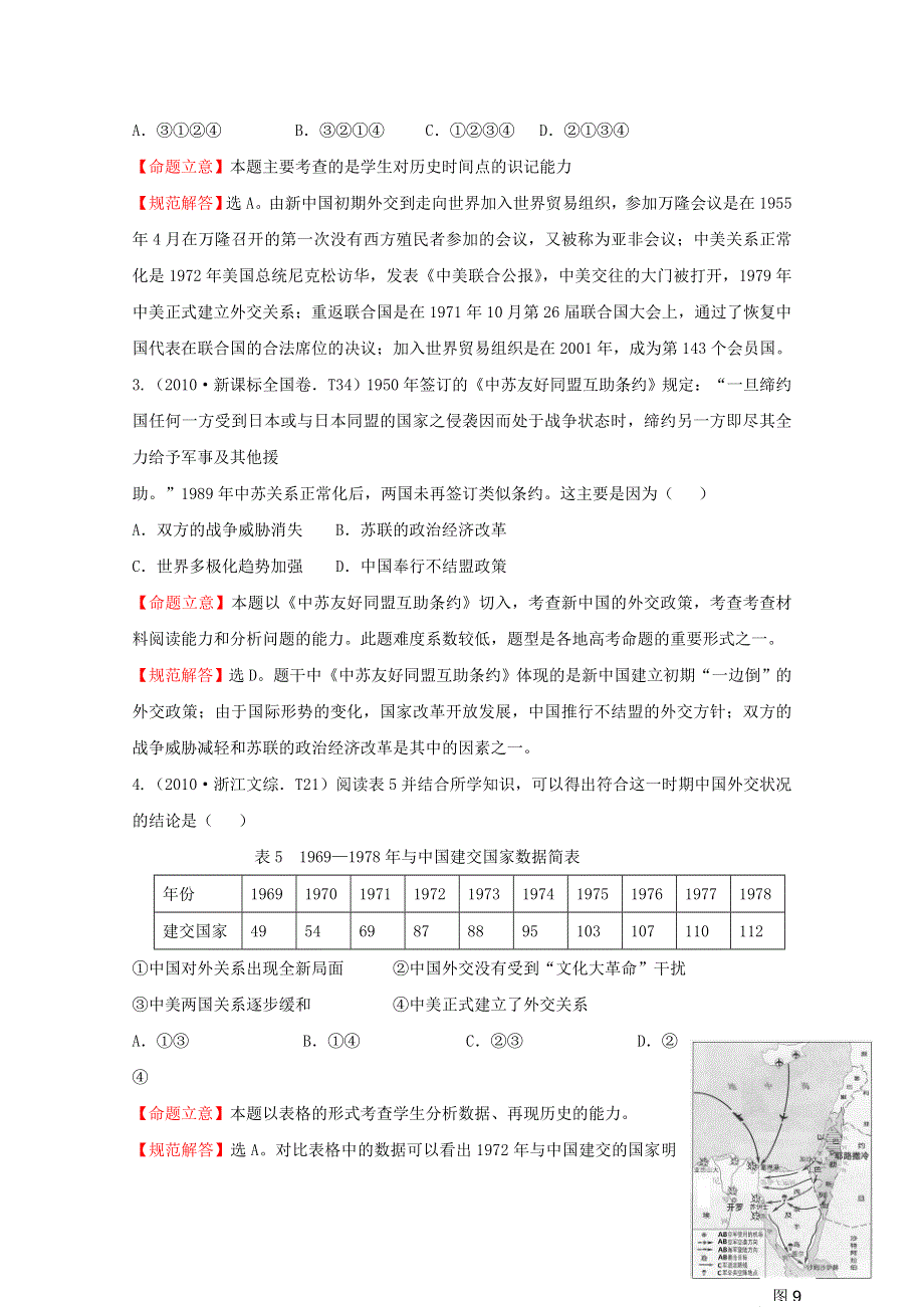 2011届高三二轮历史专题演练：考点5现代中国的对外关系及当今世界政治格局的多极化趋势.doc_第2页