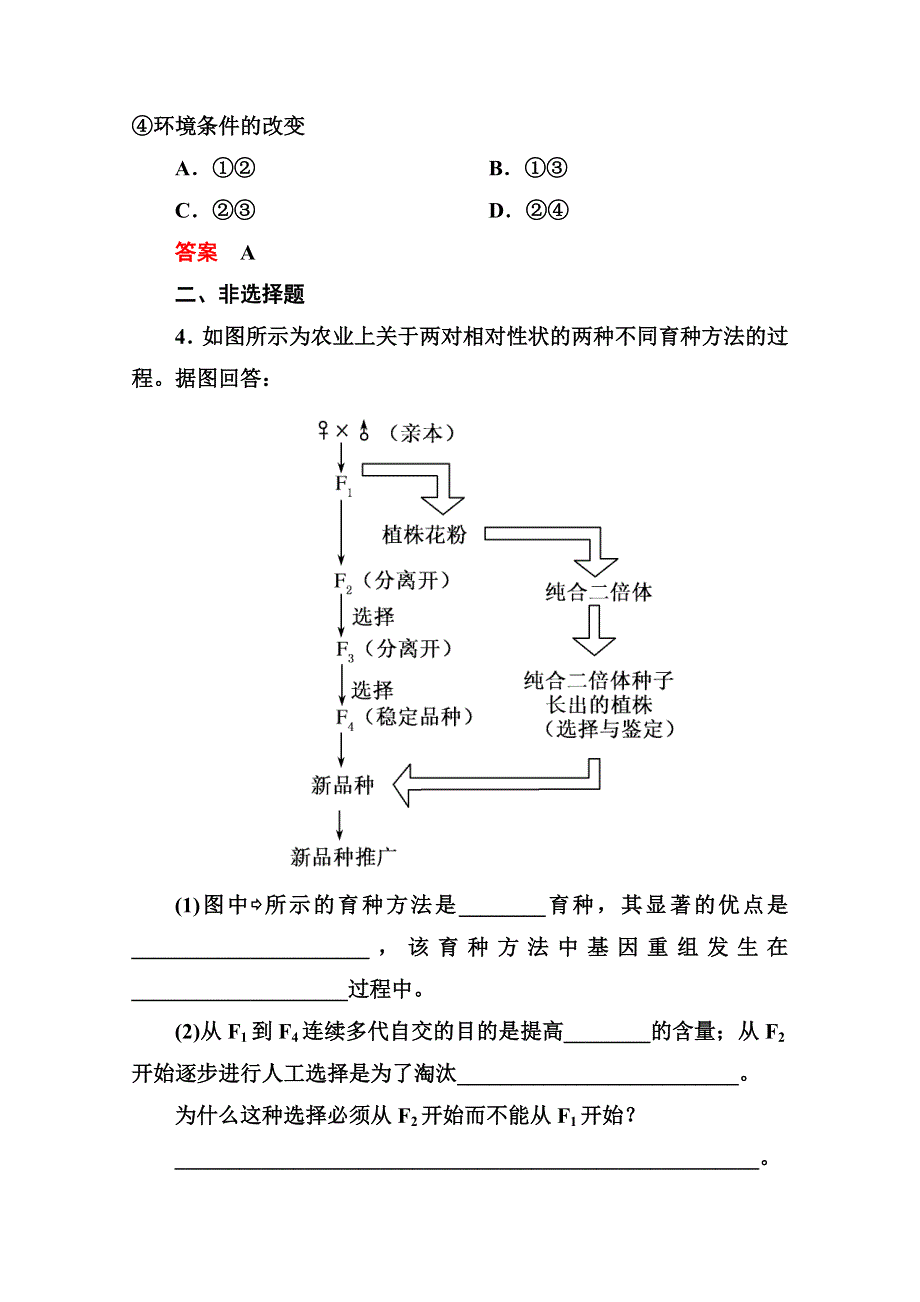 《名师一号》2014-2015学年新课标版生物必修2 随堂巩固训练 6-1 第六章现代生物进化理论.doc_第2页