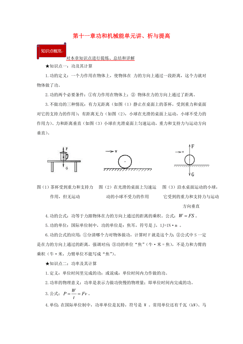 2020-2021学年八年级物理下册 第十一章 功和机械能单元讲、析与提高（含解析）（新版）新人教版.docx_第1页