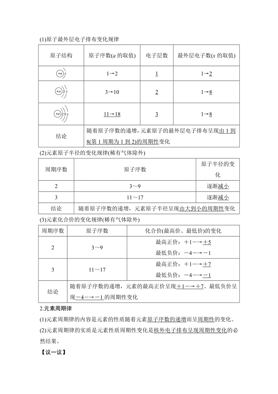 2020化学新素养同步鲁科必修二讲义 素养练：第1章 第2节 第1课时　元素周期律 WORD版含解析.doc_第2页