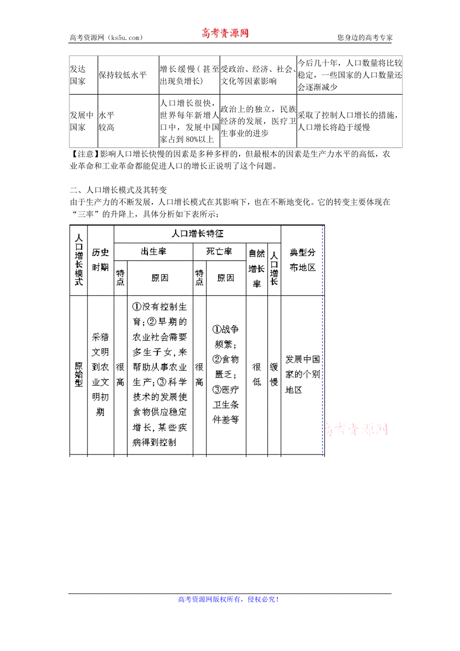 2015年高一地理人教版必修二系列学案：1.1 人口的数量变化 2 .doc_第3页