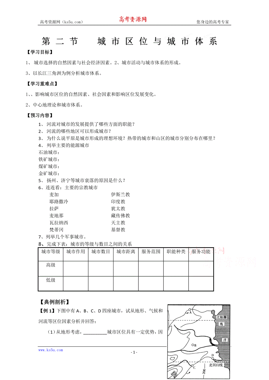 2015年高一地理人教版必修二系列学案：2.3 城市化 6 .doc_第1页