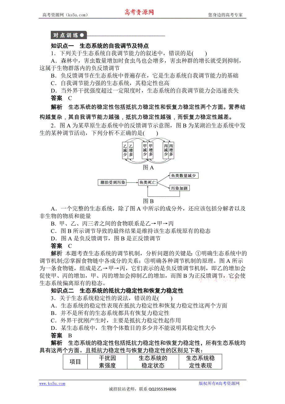 《创新设计》2016-2017学年高二生物（人教版）必修三课时作业：第五章 生态系统及其稳定性 第25课时 WORD版.doc_第2页