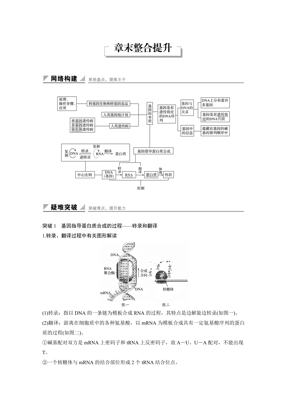 《创新设计》2016-2017高中生物中图版必修2学案：3.2章基因对形状的控制 整合提升 WORD版含解析.doc_第1页