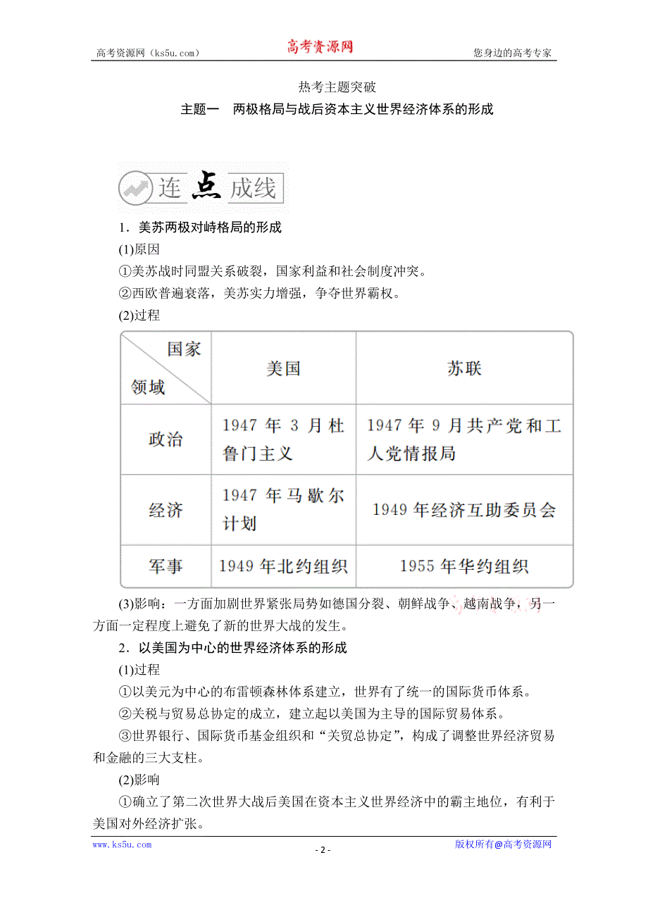 2020历史专题版大二轮专题复习冲刺教师用书+习题检测：专题12 交相辉映——全球化下的多元世界 WORD版含解析.doc_第2页